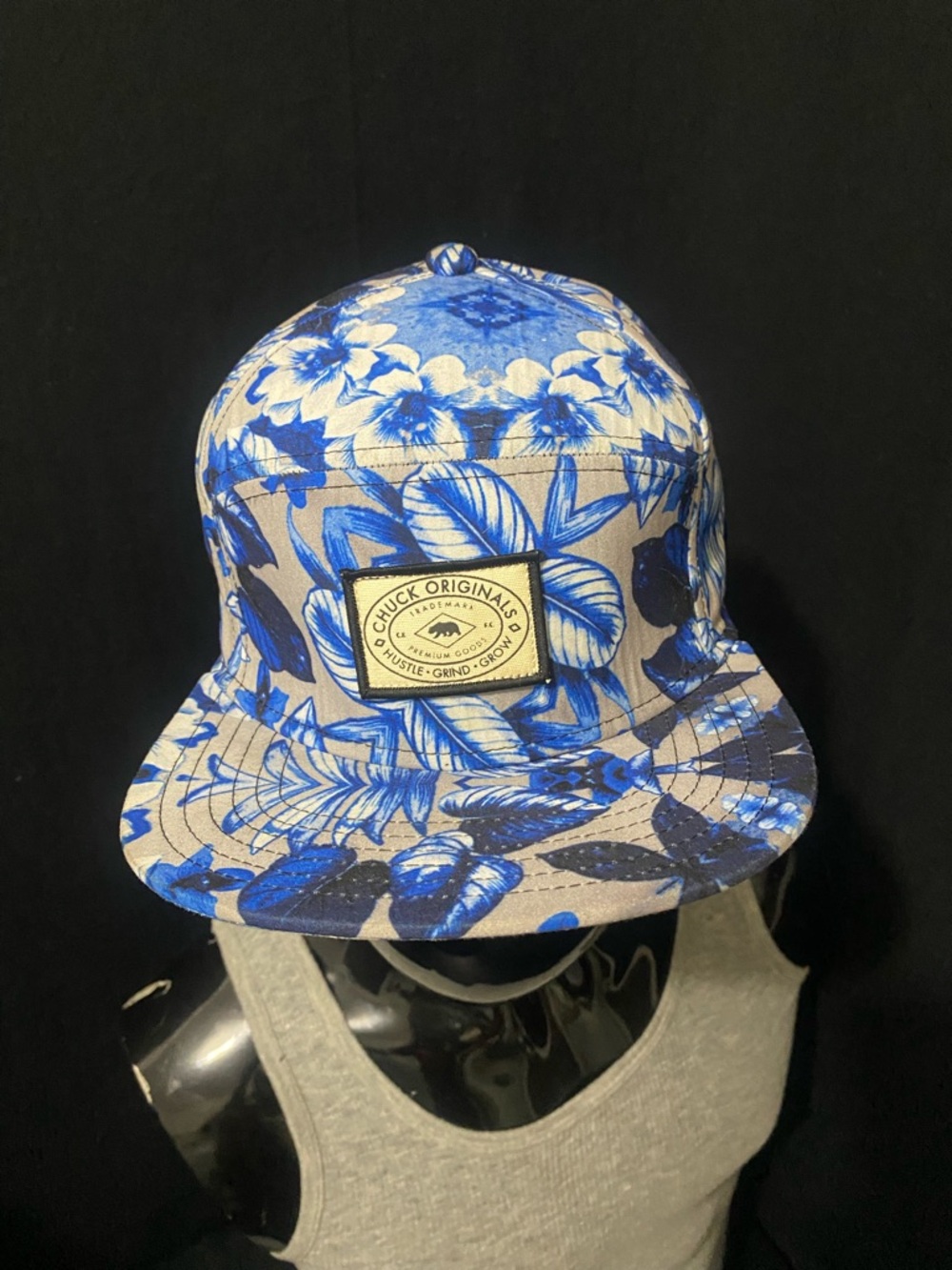 Blue Floral 5-Panel Cap